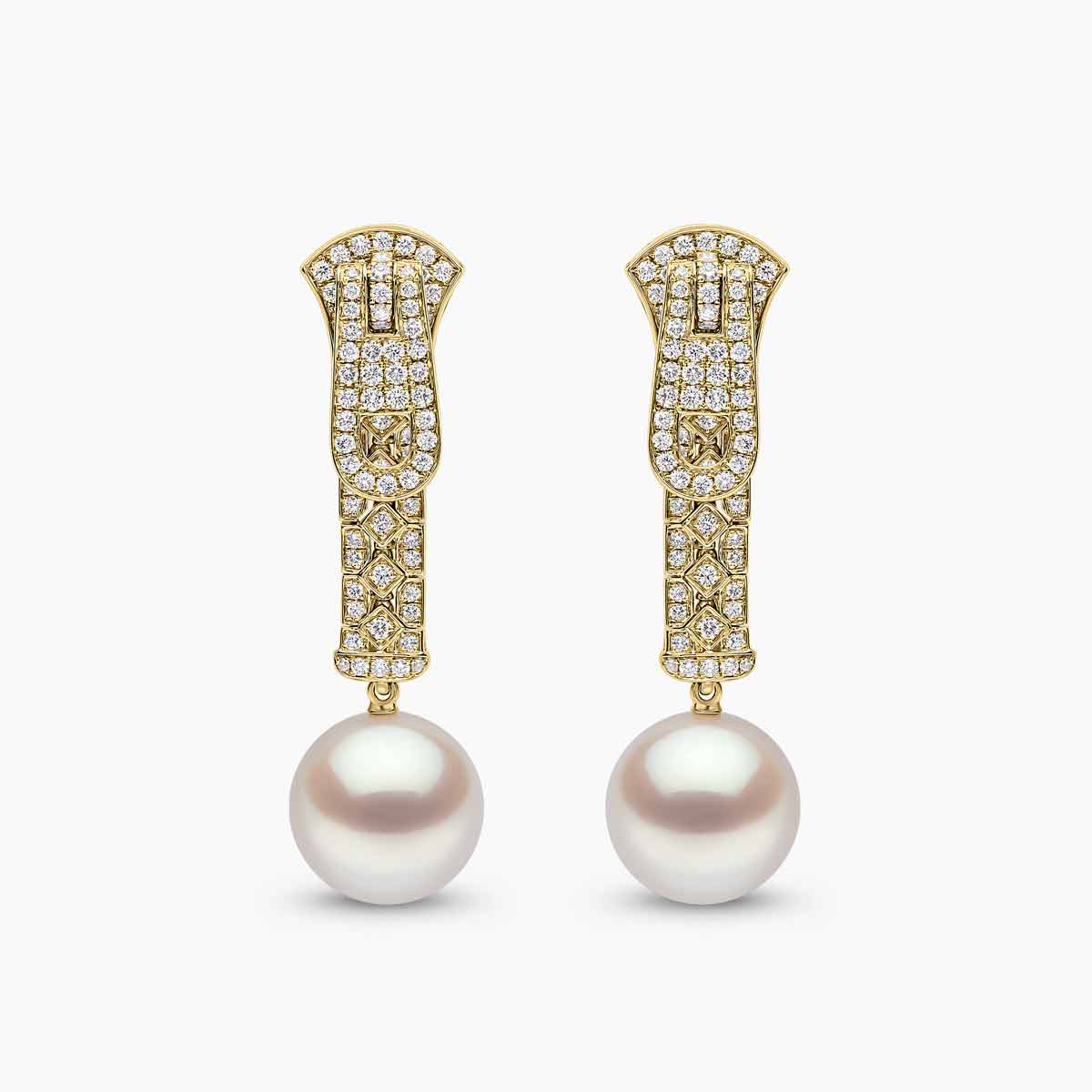 Zyyp South Sea Pearl and Diamond Zip Earrings Earrings | Yoko London