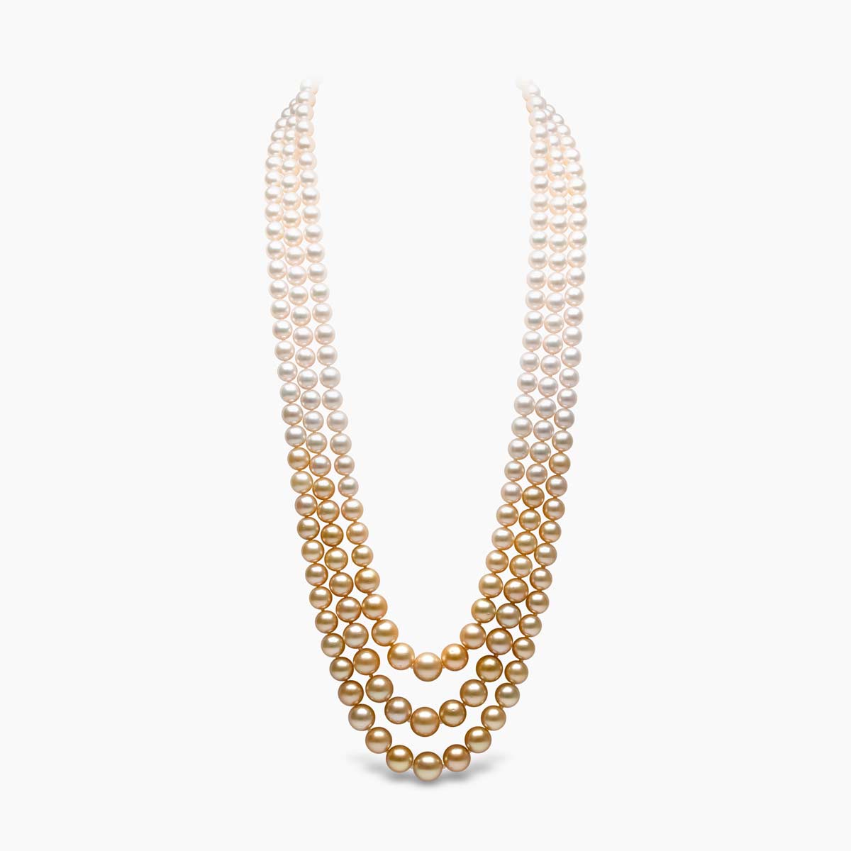 Ombré 18K Golden South Sea and Akoya Pearl Necklace