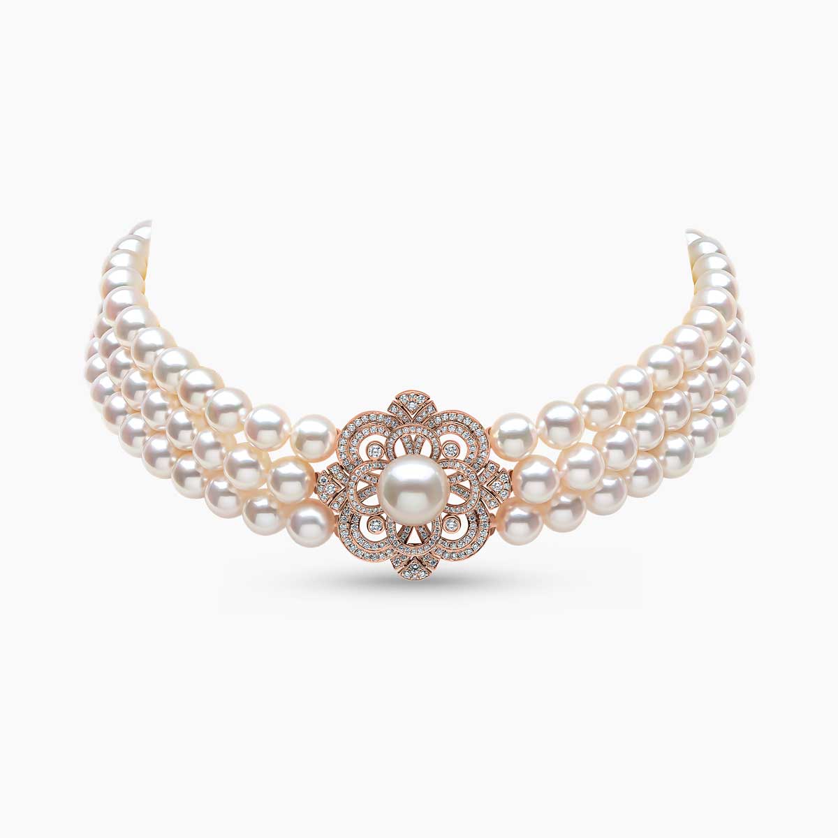 Rose Gold / White Japanese Akoya