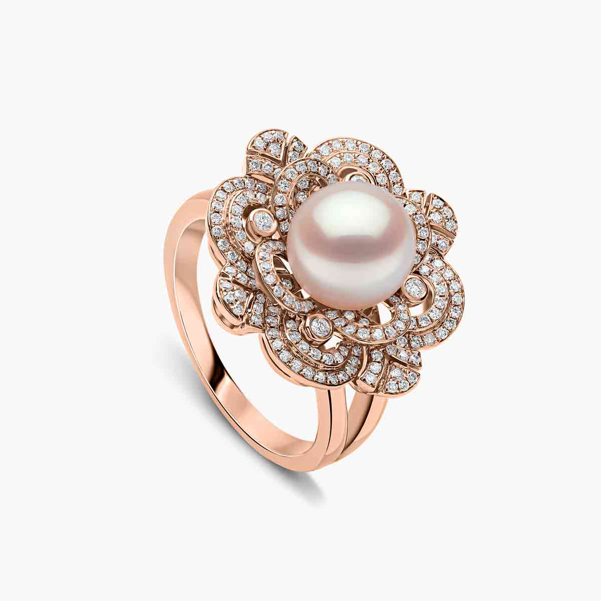 Rose Gold / White Japanese Akoya / N