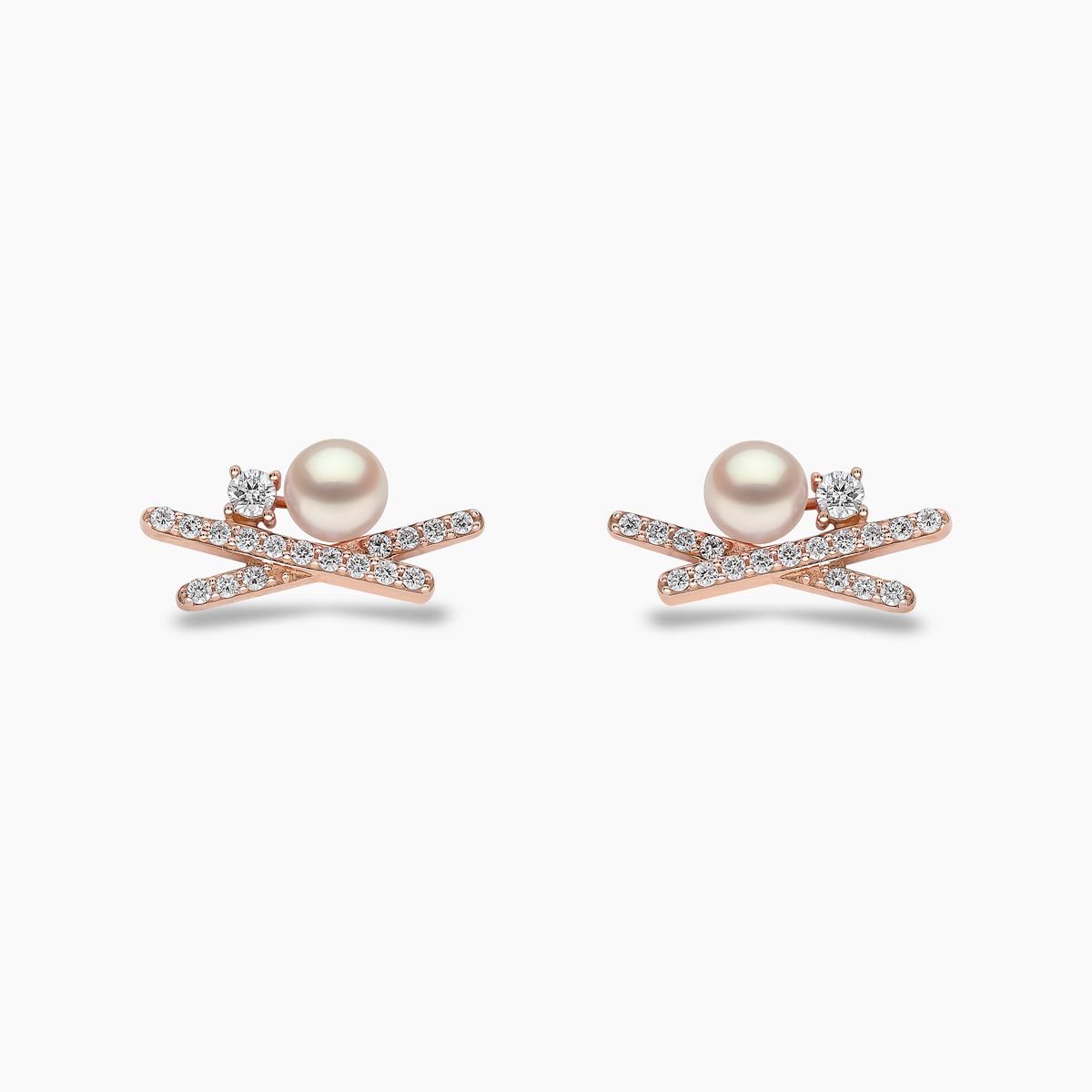 Rose Gold / White Japanese Akoya