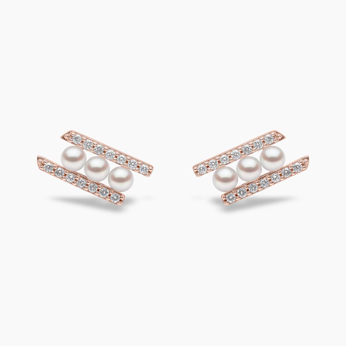 Rose Gold / White Japanese Akoya