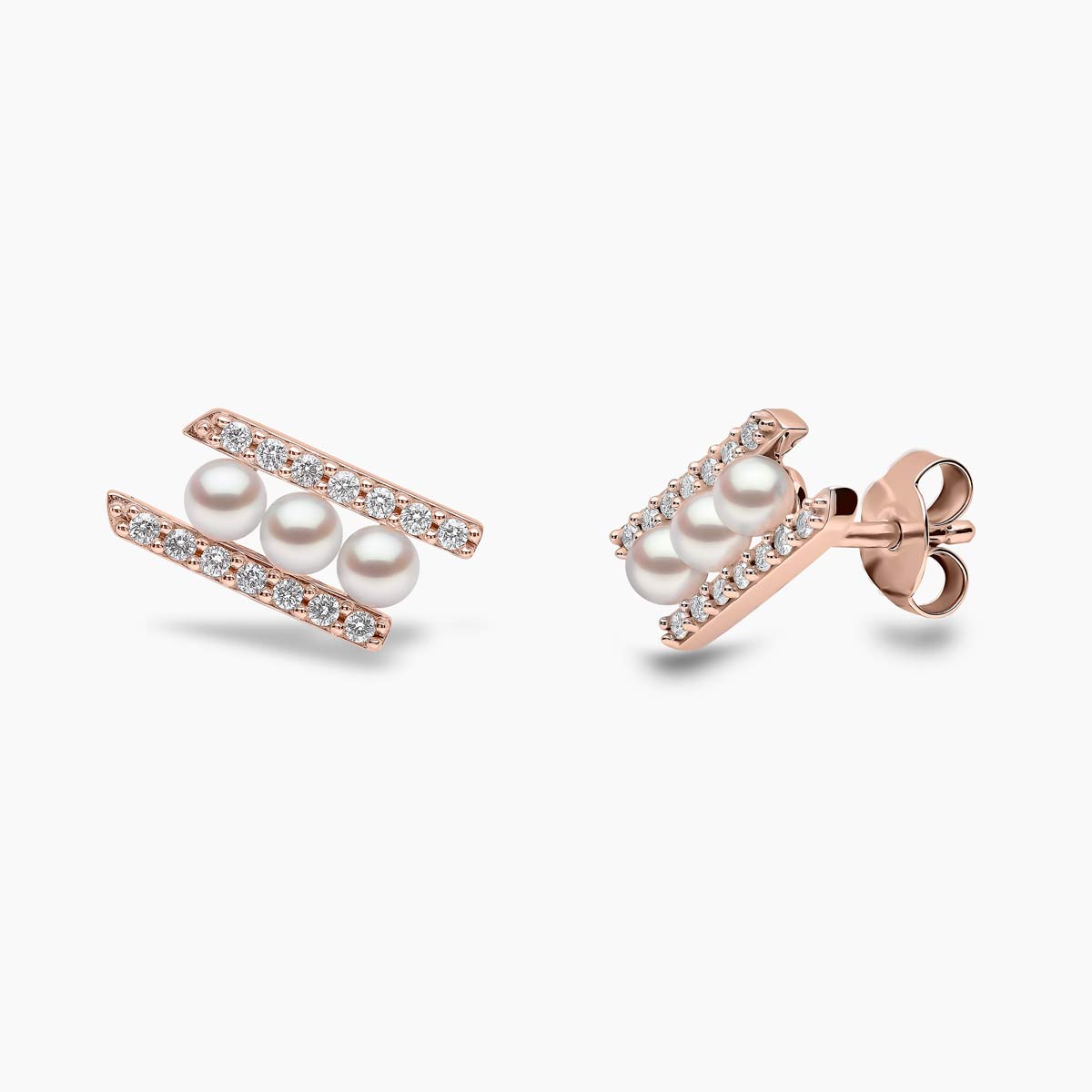 Rose Gold / White Japanese Akoya