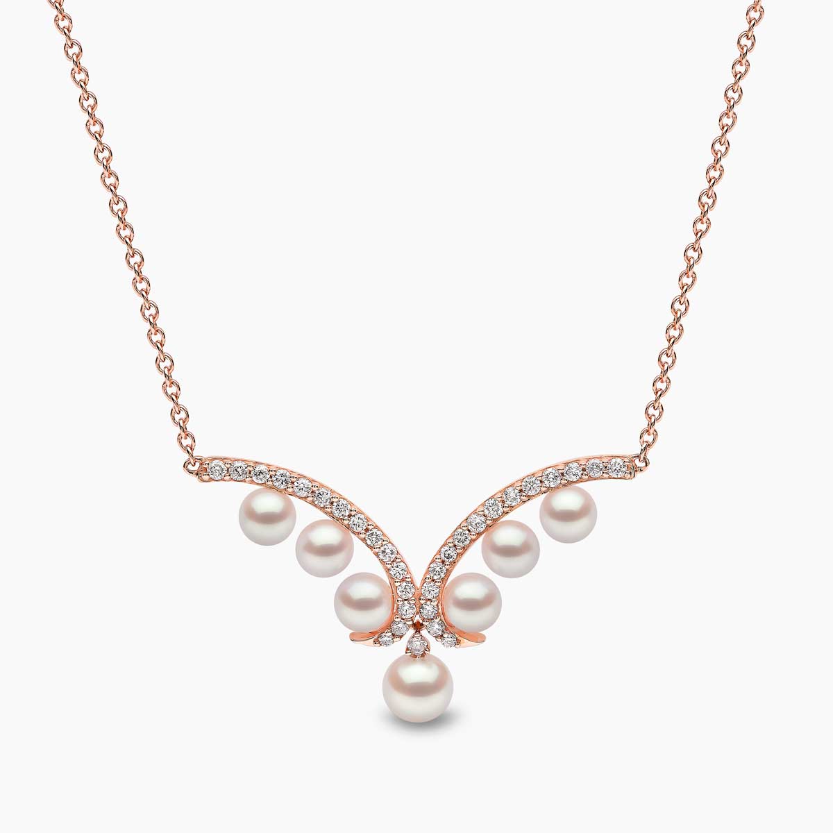 Rose Gold / White Japanese Akoya