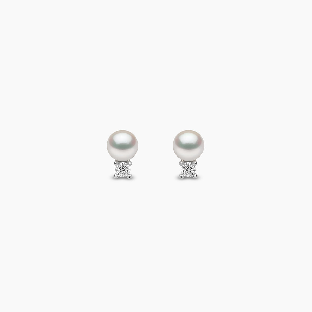 彩陶の美 Trend Freshwater Pearl & Diamond Petite Stud Earrings | Yoko