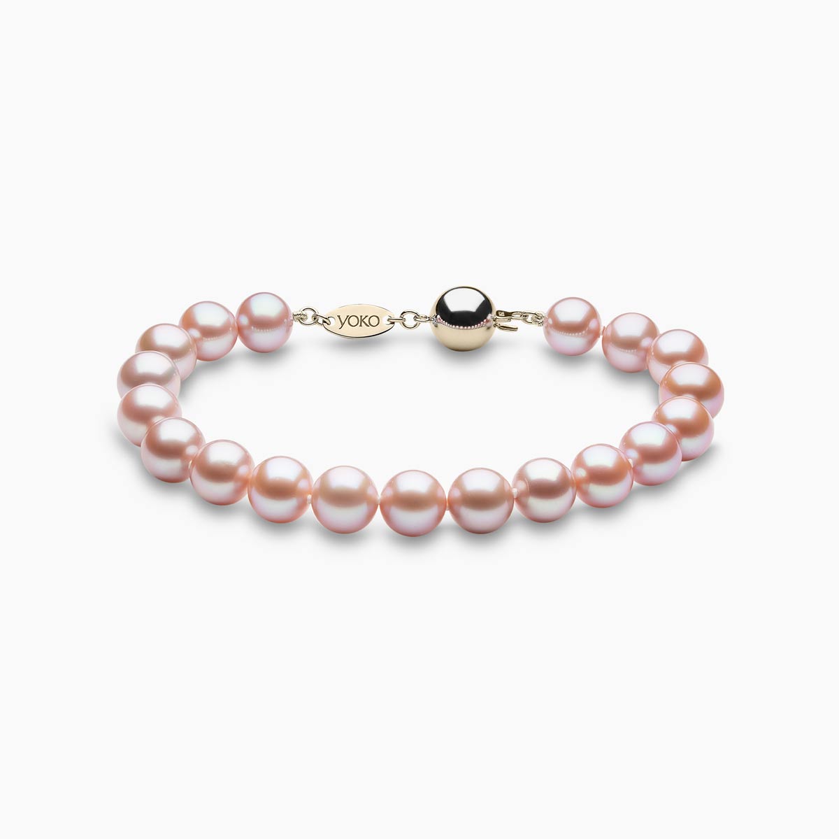 Yellow Gold / Pink Freshwater / 7mm