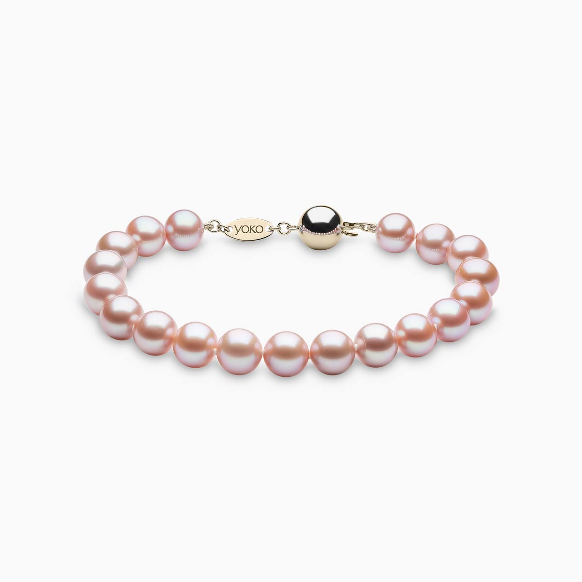 Yellow Gold / Pink Freshwater / 8mm