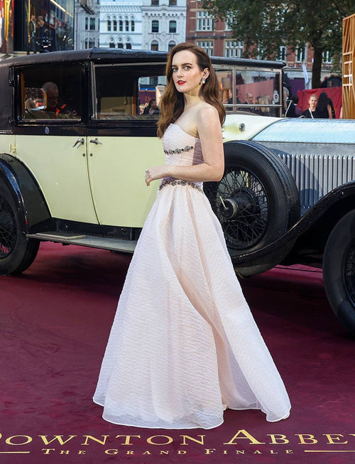 Sophie McShera Wears Yoko London at the Downton Abbey: The Grand Finale Premiere