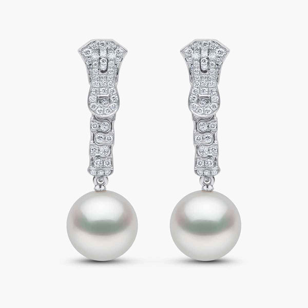Zyyp South Sea Pearl and Diamond Zip Earrings Earrings | Yoko London