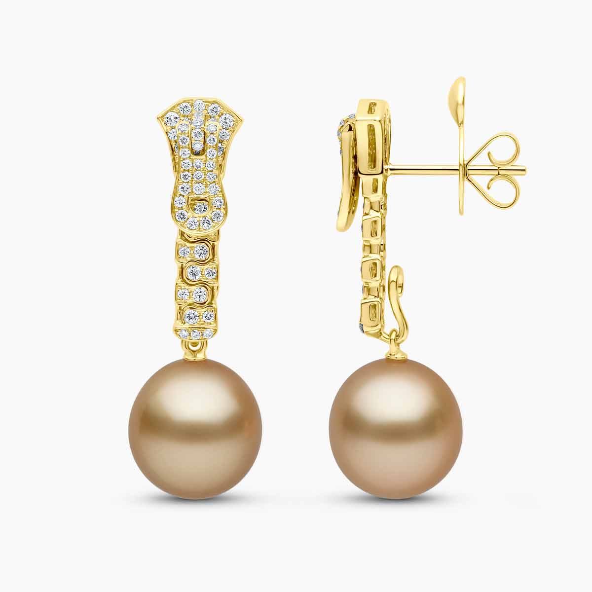 Zyyp South Sea Pearl and Diamond Zip Earrings Earrings Yoko London