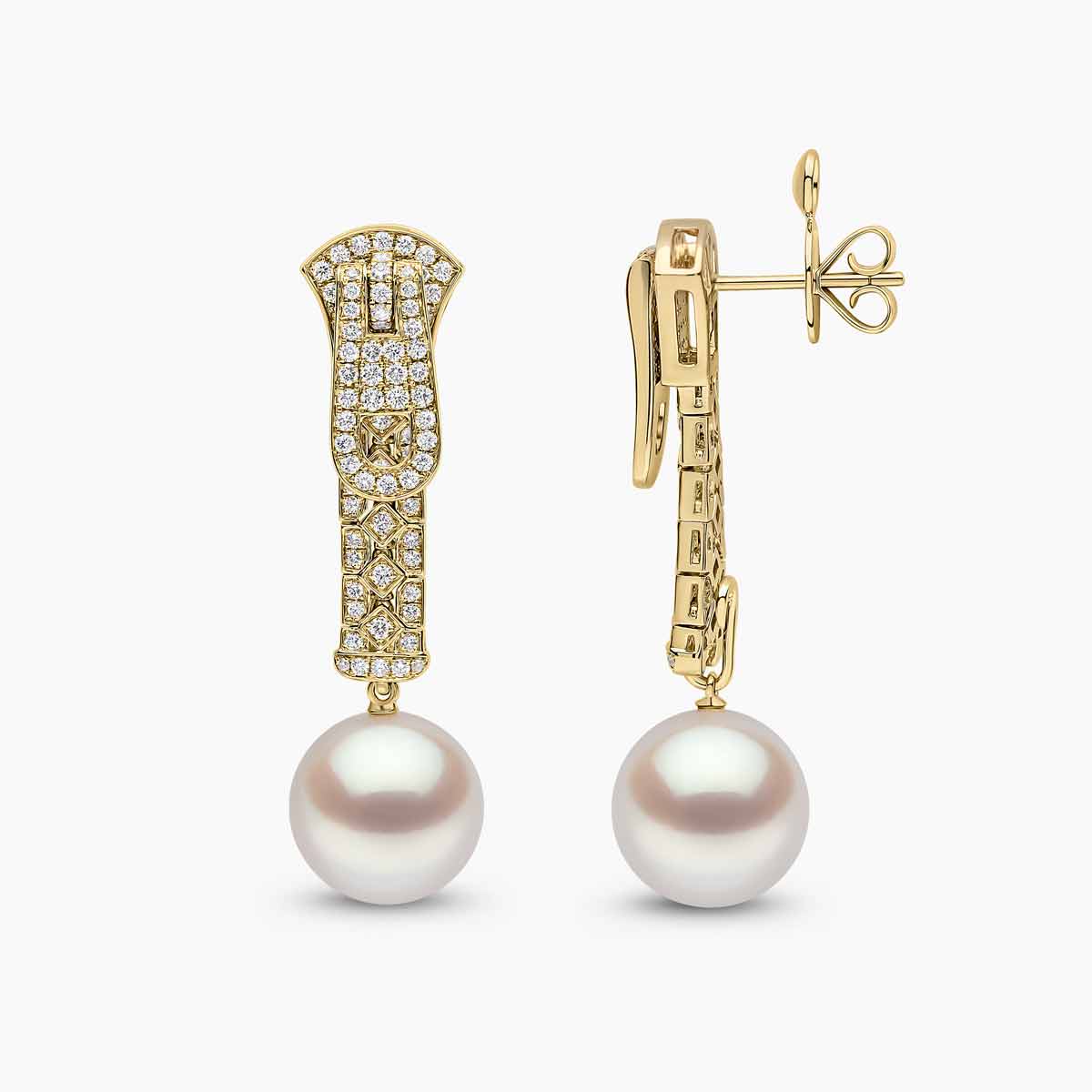 Zyyp South Sea Pearl and Diamond Zip Earrings Earrings | Yoko London