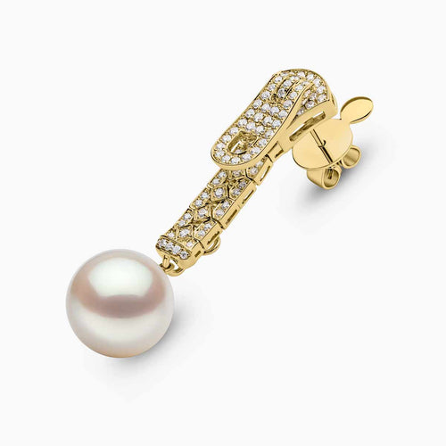 Zyyp 18K Gold South Sea Pearl and Diamond Zip Earrings