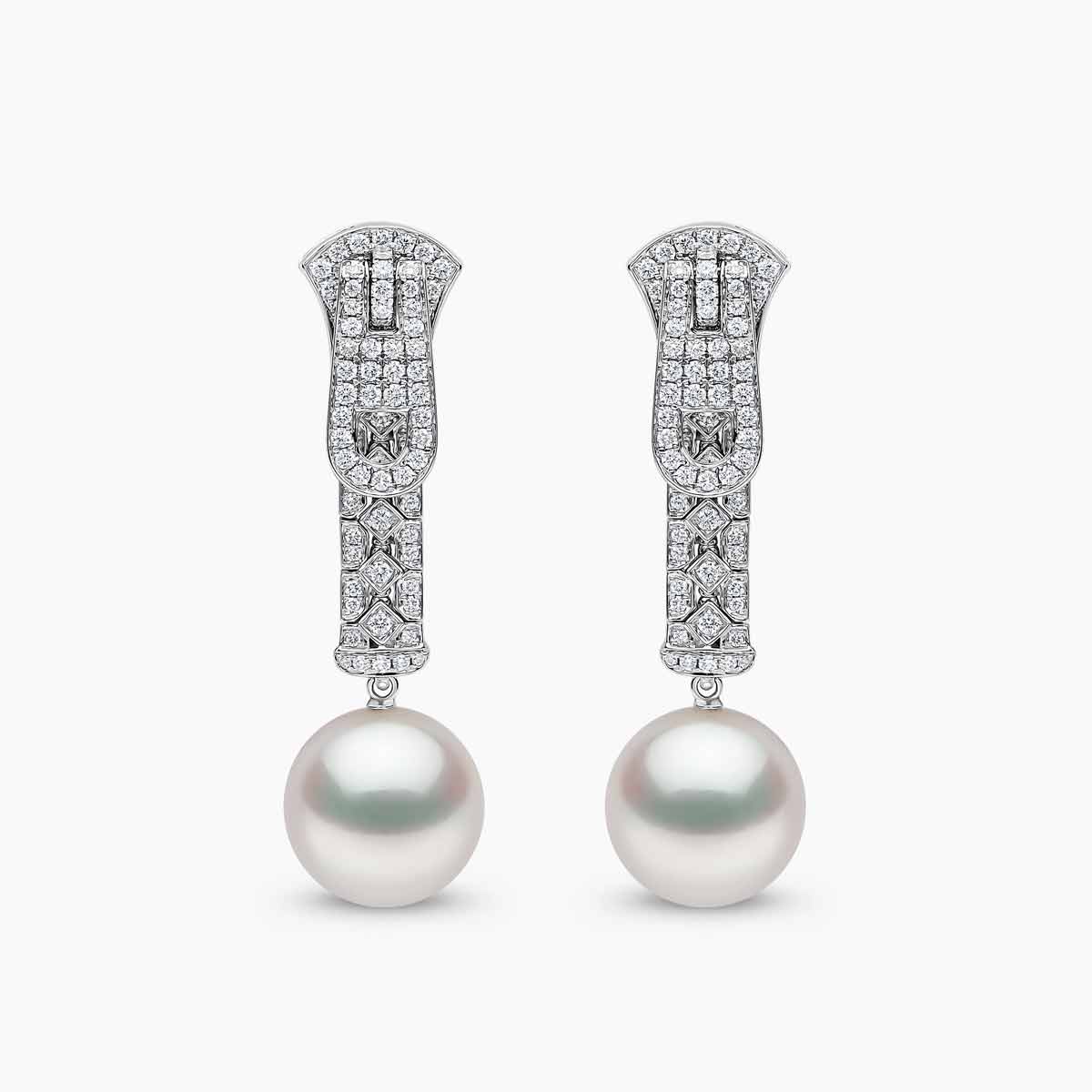 Zyyp South Sea Pearl and Diamond Zip Earrings Earrings | Yoko London