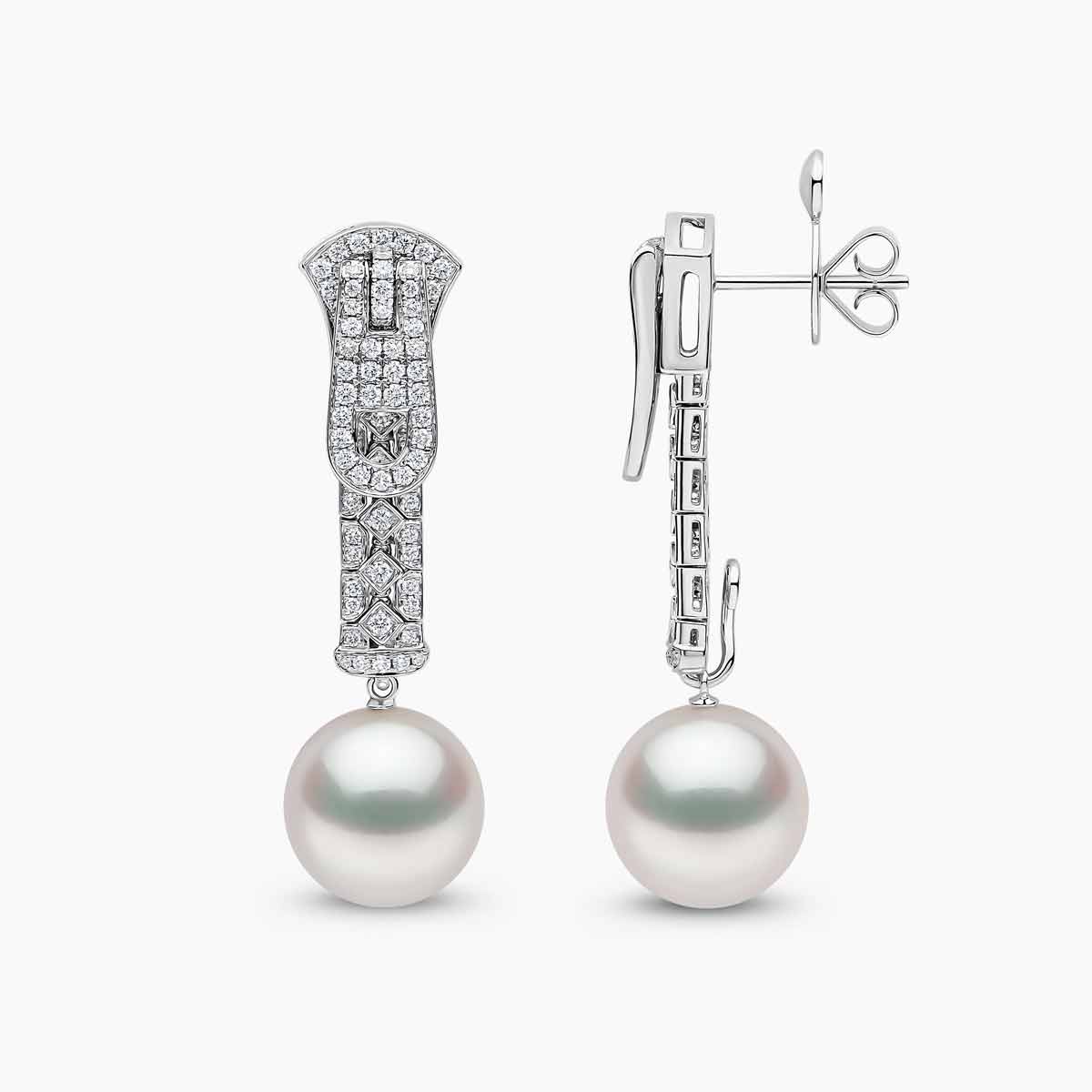 Zyyp South Sea Pearl and Diamond Zip Earrings Earrings | Yoko London
