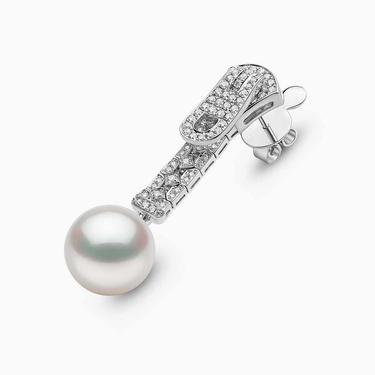Zyyp 18K Gold South Sea Pearl and Diamond Zip Earrings