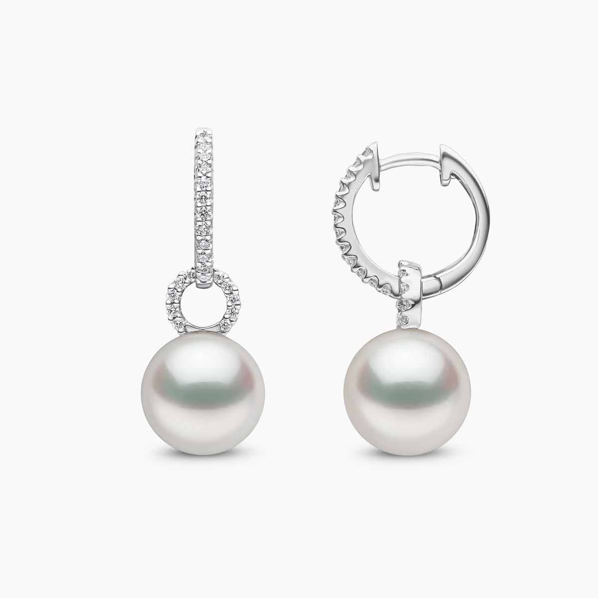 Zyyp South Sea Pearl and Diamond Zip Earrings Earrings | Yoko London
