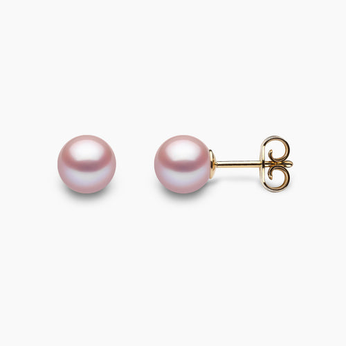 Yellow Gold / Pink Freshwater / 6mm