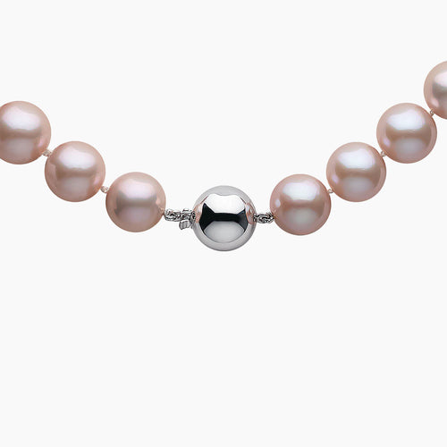 Classic 18K Gold Pink Freshwater Pearl Strand Necklace