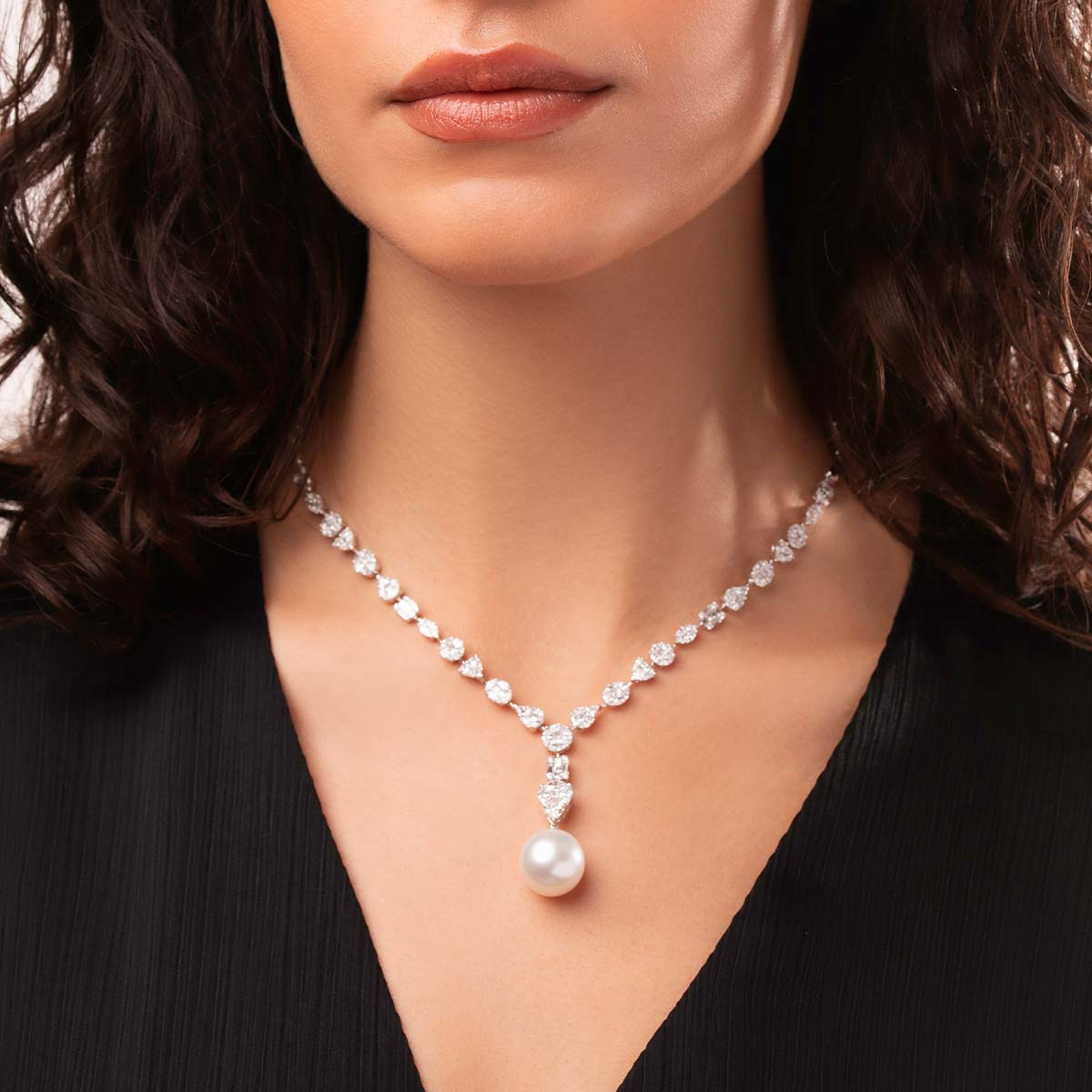 Starlight South Sea Pearl & Diamond Symphony Necklace | Yoko London