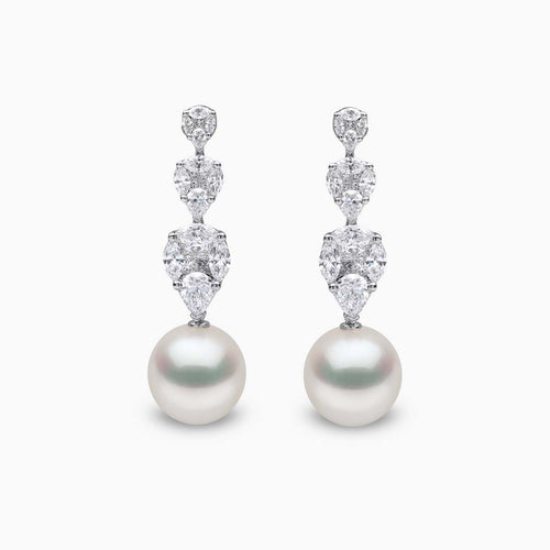 18K Gold South Sea Pearl and Diamond Earrings