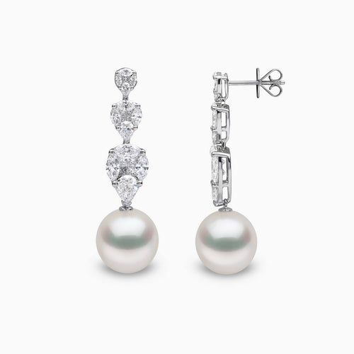 18K Gold South Sea Pearl and Diamond Earrings