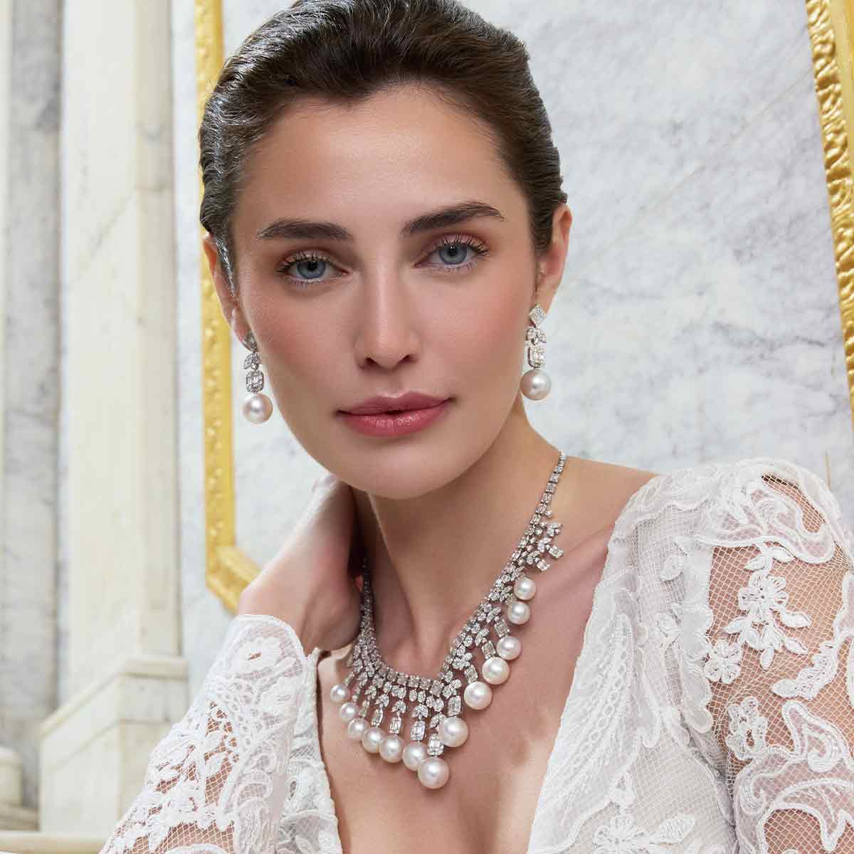 Duchess Triple Row Multicolour Pearl Necklace | Yoko London