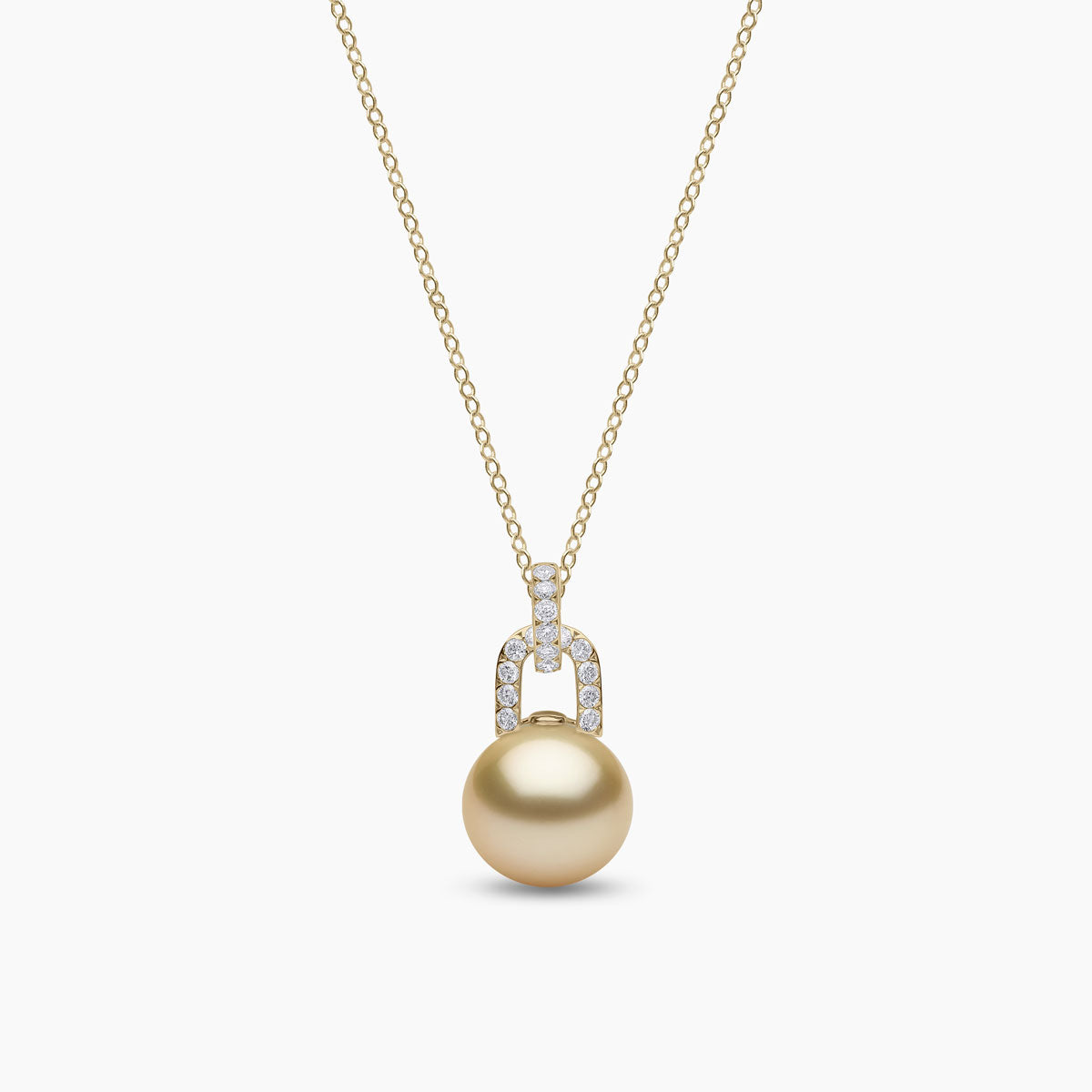 Jazz Pearl and Diamond Link Pendant | Yoko London