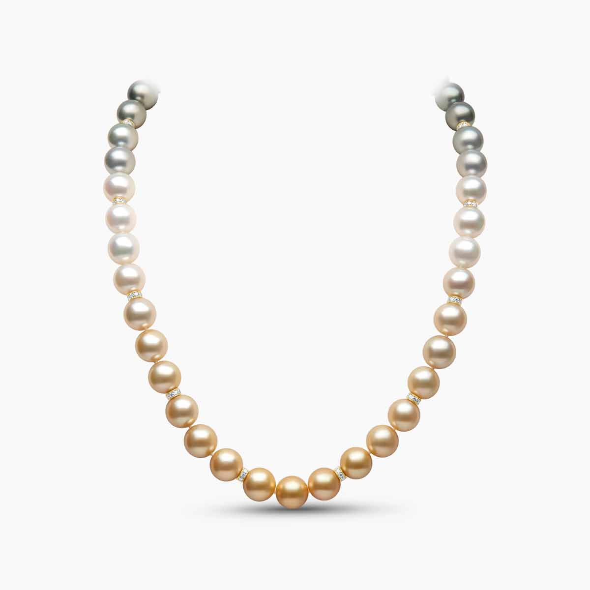 Ombré 18K Gold Mixed Pearl Necklace