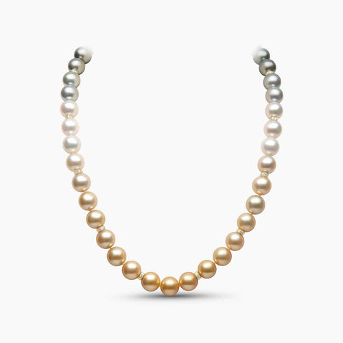 Ombré 18K Gold Mixed Pearl Necklace