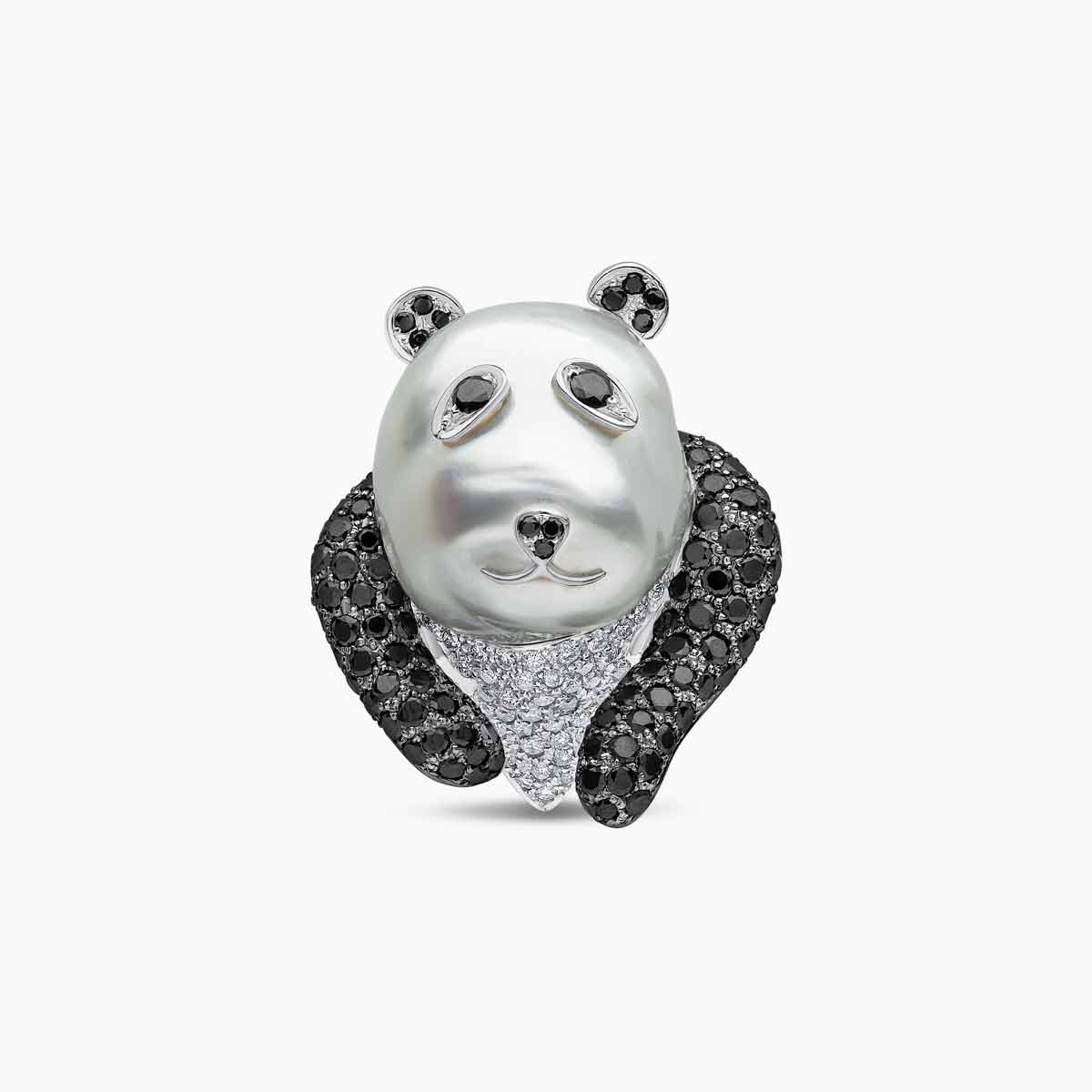 Baroque Tahitian Pearl & Diamond Halo Ring | Yoko London