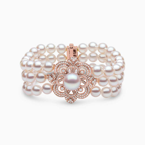 Rose Gold / White Japanese Akoya