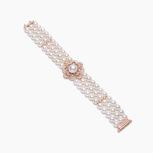 Rose Gold / White Japanese Akoya