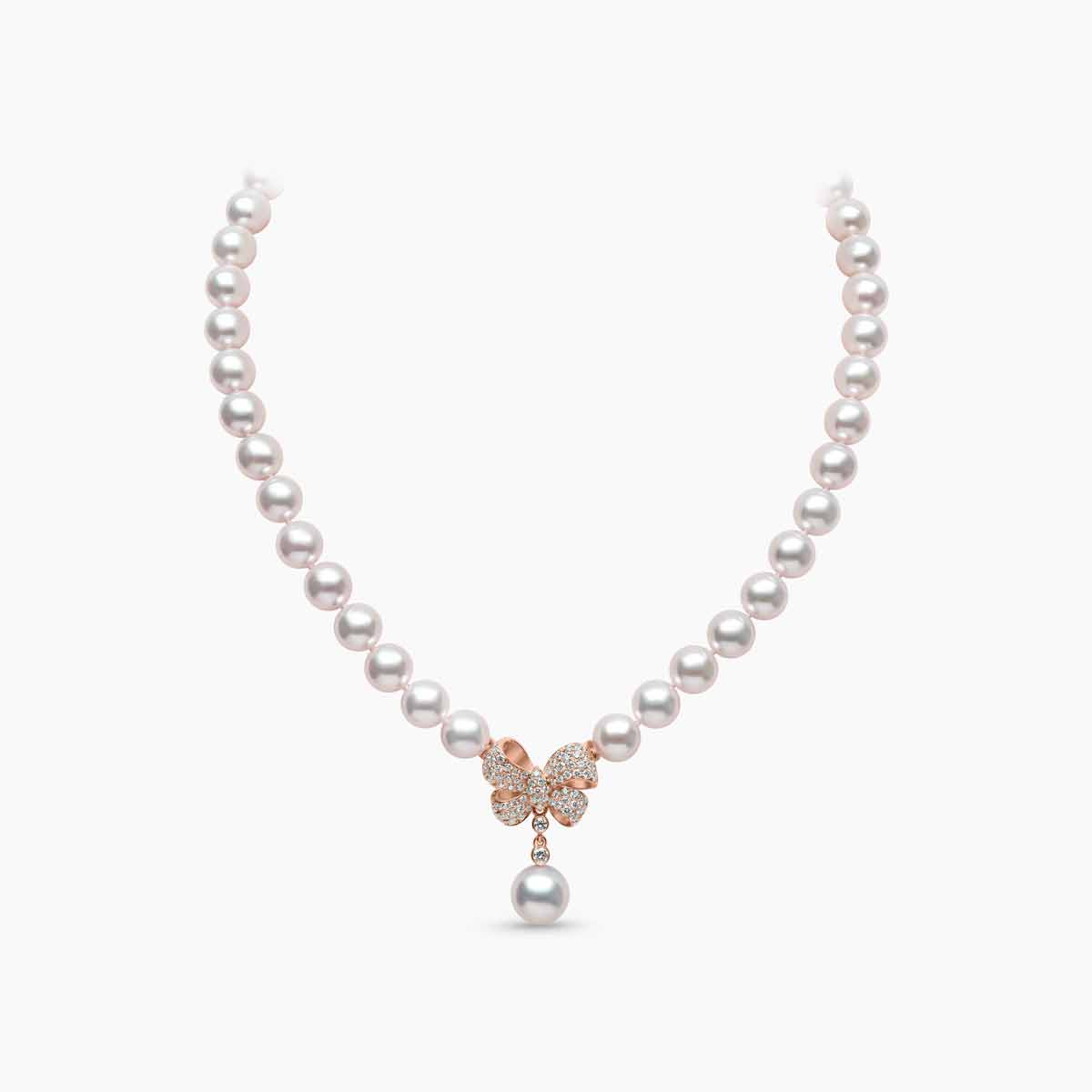 Rose Gold / White Japanese Akoya