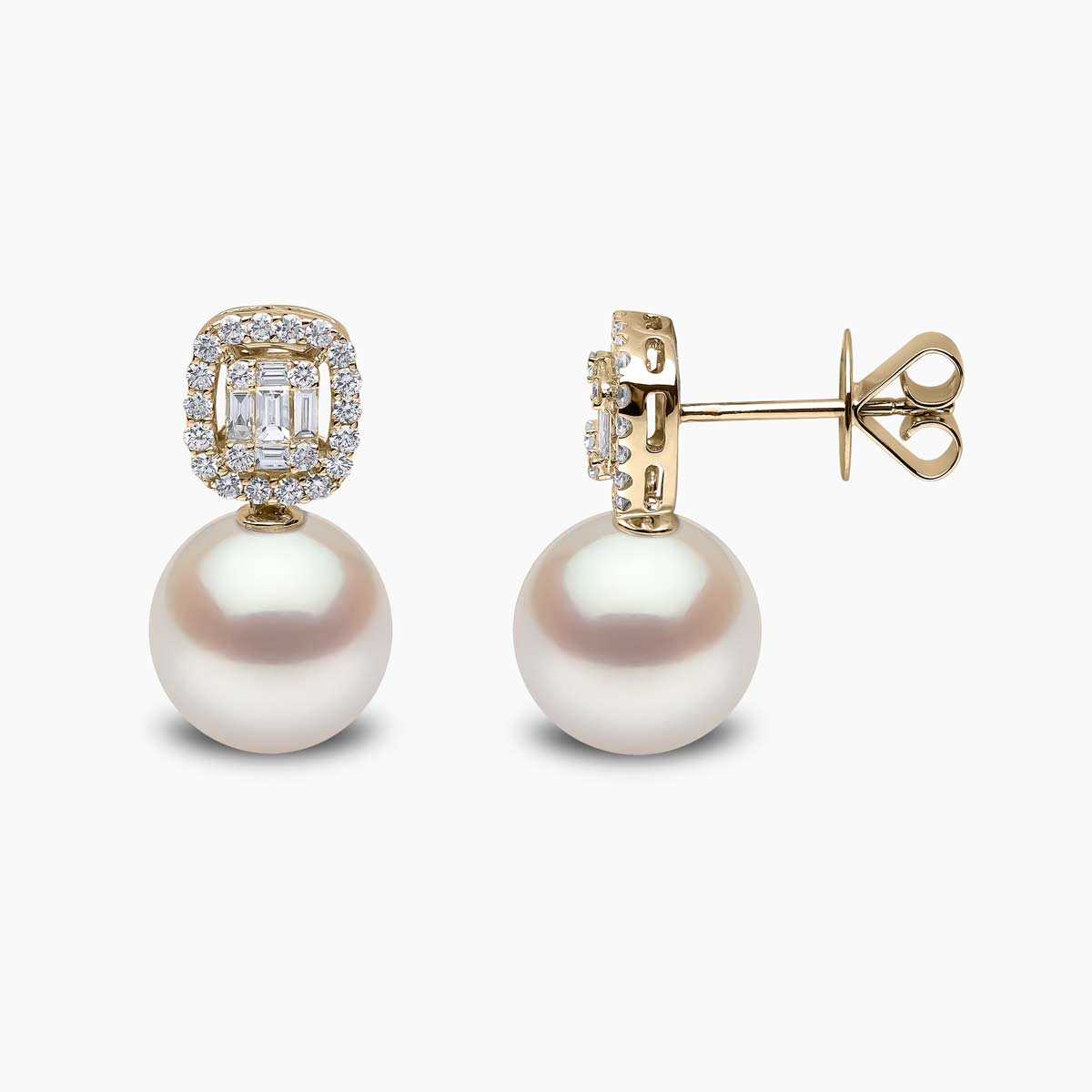 South sea pearl on sale earrings with diamonds