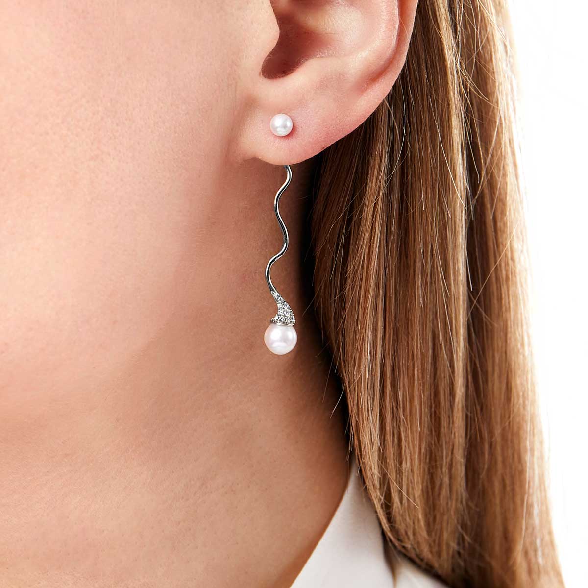 [LLOYD] 14K☆Curveline Pearl Point Earrings LLOYD] 14K☆Curveline Pearl Point Earrings LLOYD] 14K