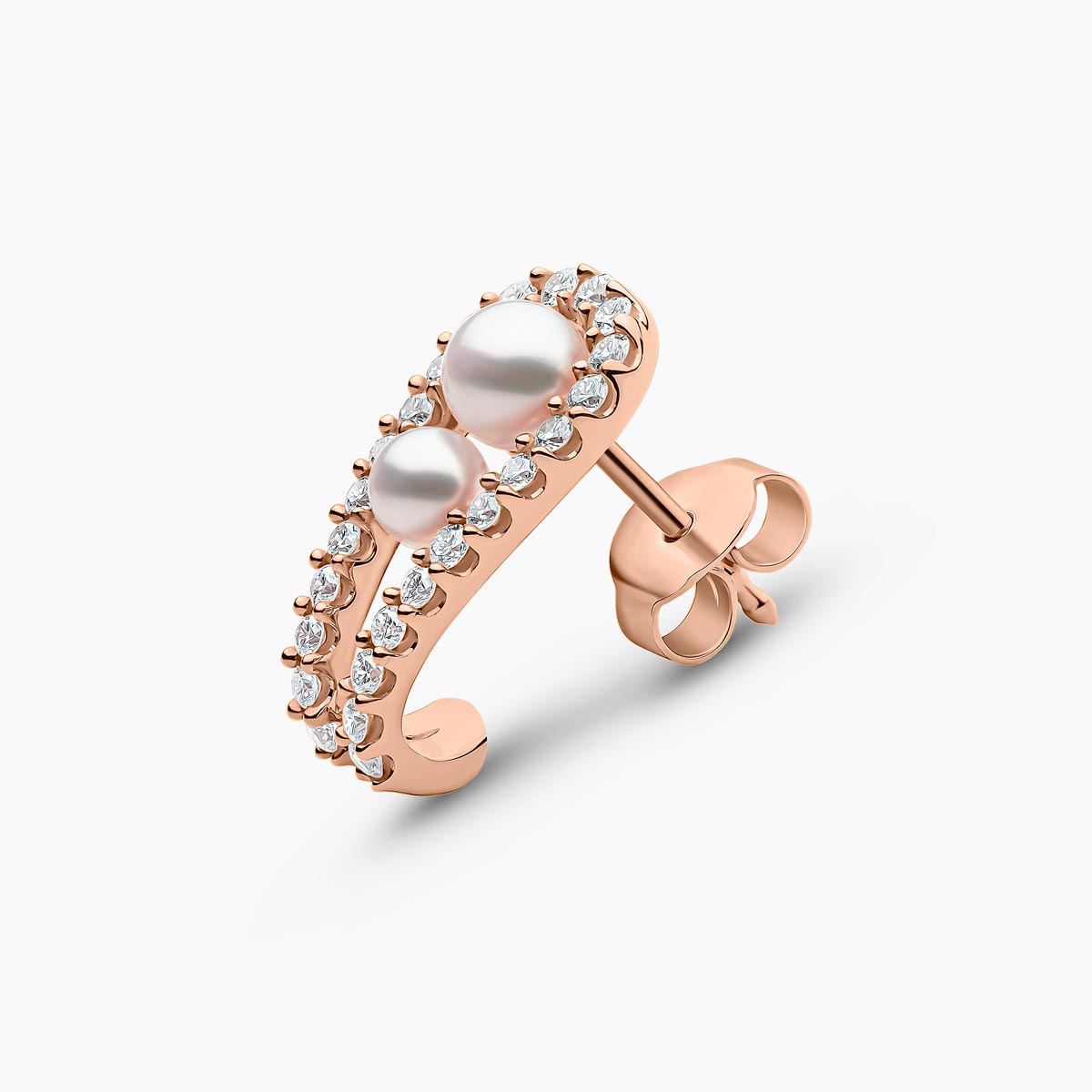 Rose Gold / White Japanese Akoya