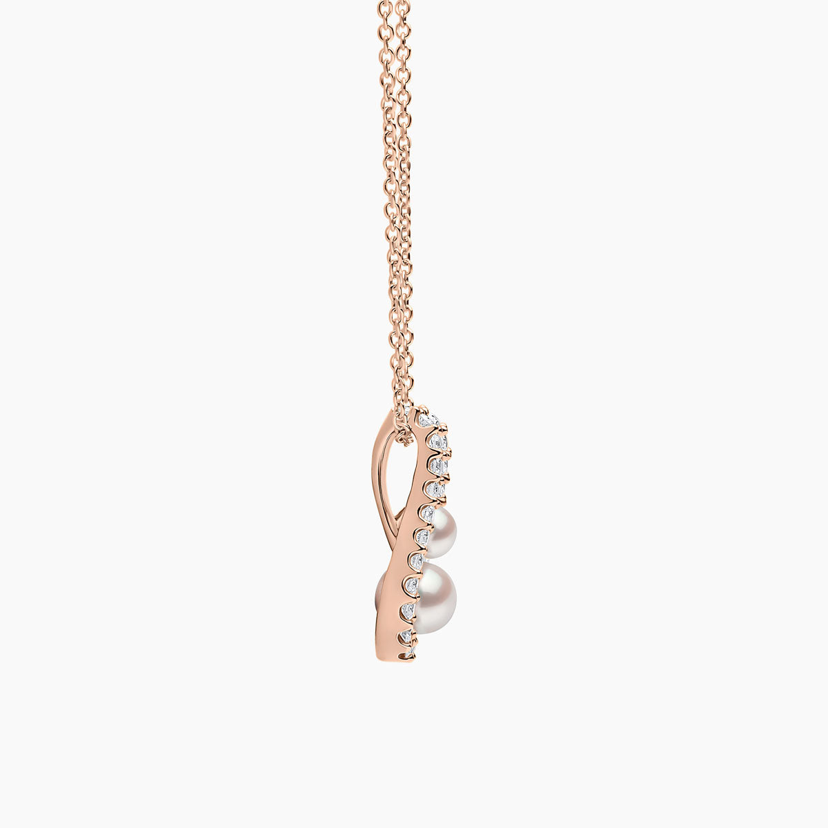 Rose Gold / White Japanese Akoya