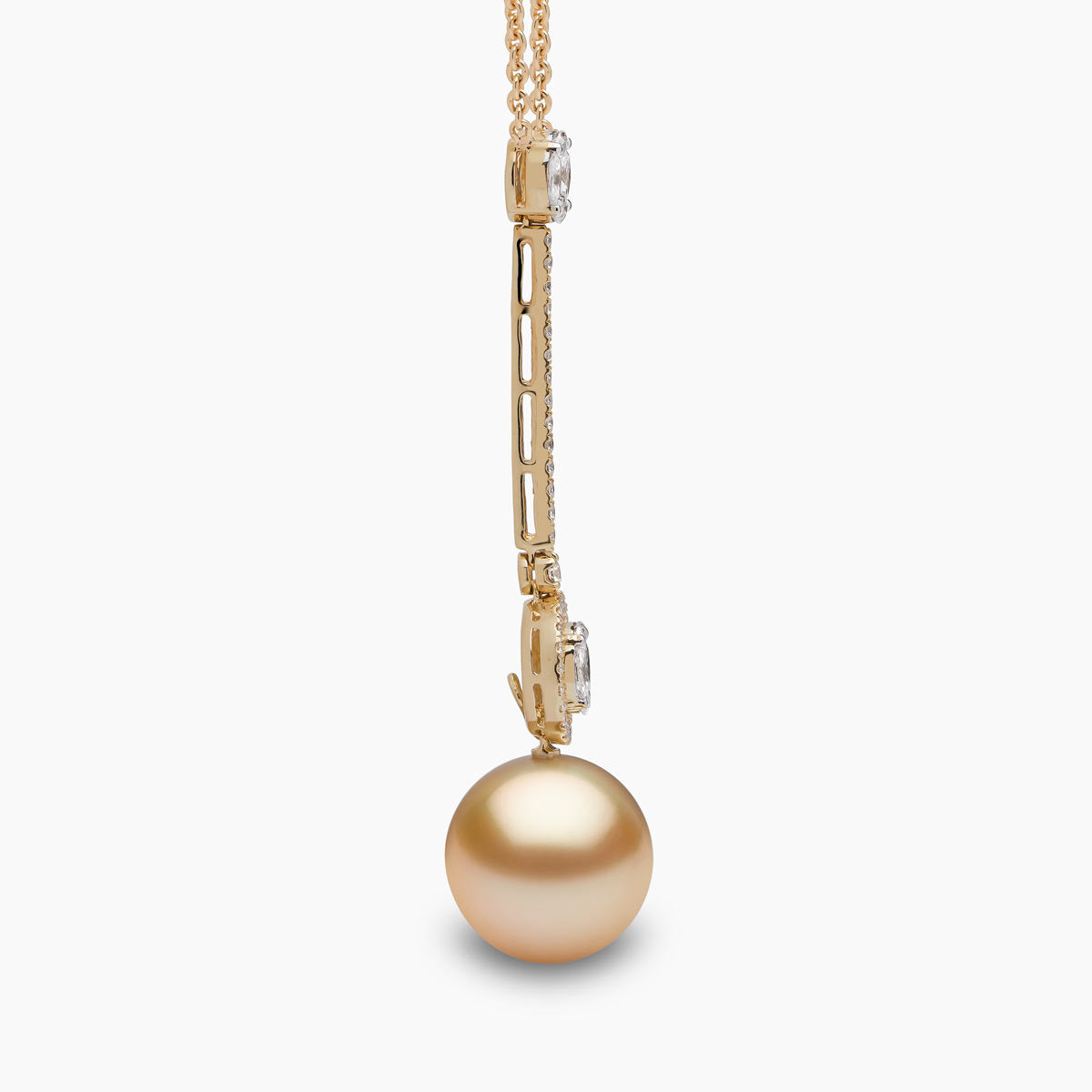 18K Gold Indonesian South Sea Pearl and Diamond Necklace