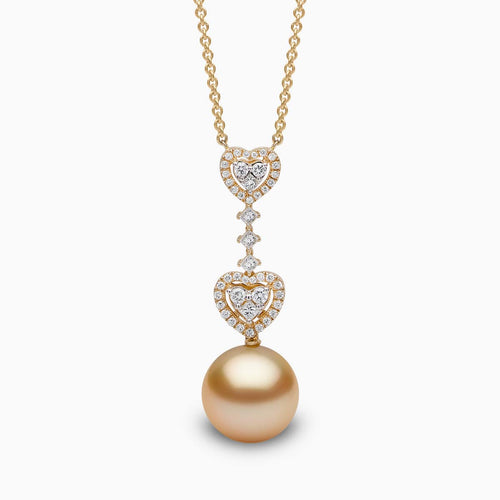18K Gold Indonesian South Sea Pearl and Diamond Necklace