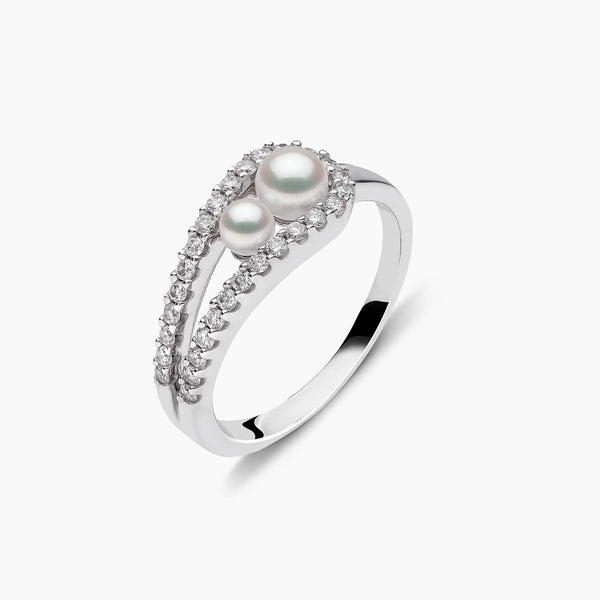 激安本物 Sleek Double Pearl & Diamond Ring | Yoko London アクセサリー