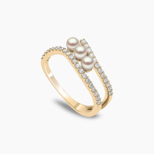 Yellow Gold / White Japanese Akoya