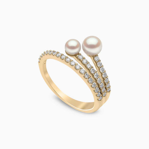Yellow Gold / White Japanese Akoya
