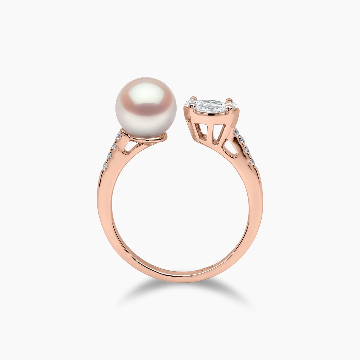 Rose Gold / White Japanese Akoya