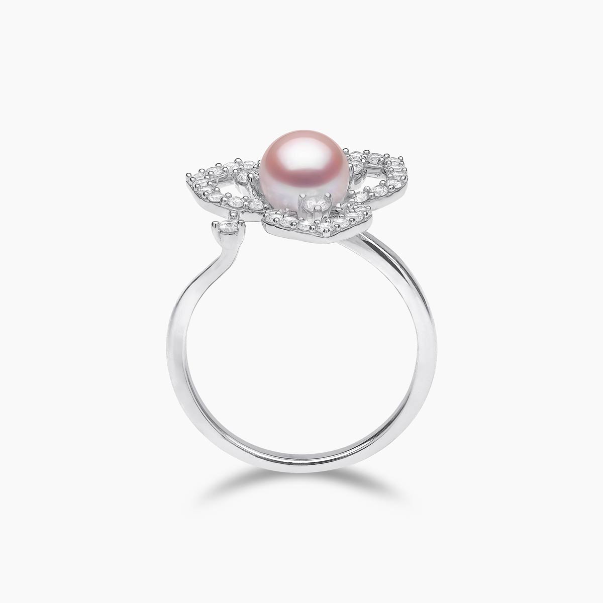 Petal 18K Gold Pearl and Diamond Ring – Yoko London