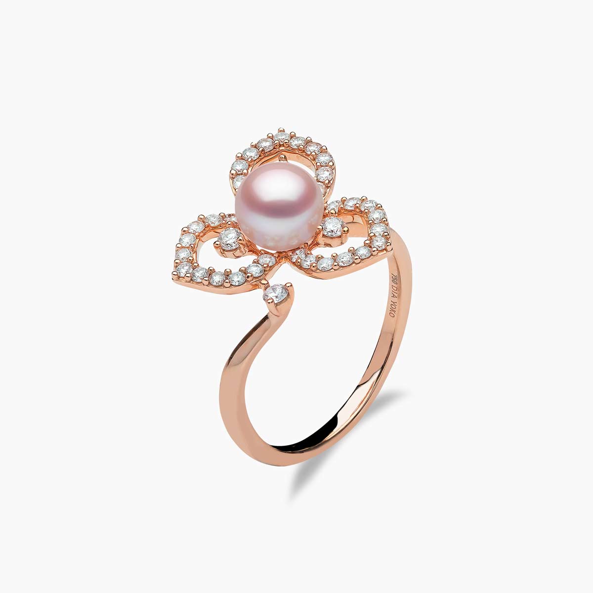 Petal 18K Gold Pearl and Diamond Ring