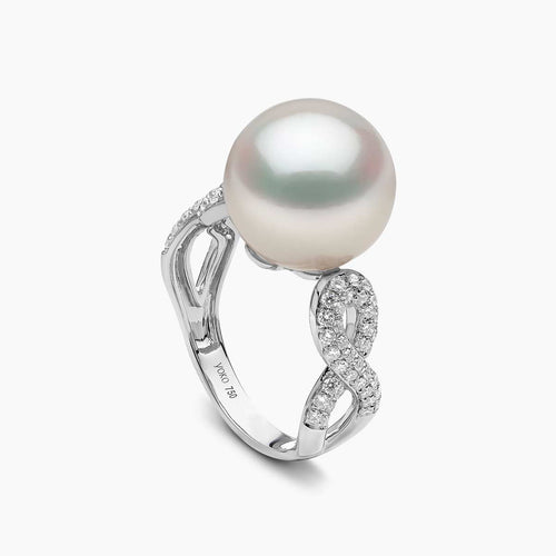 Duchess 18K Gold Pearl and Diamond Hoop Ring