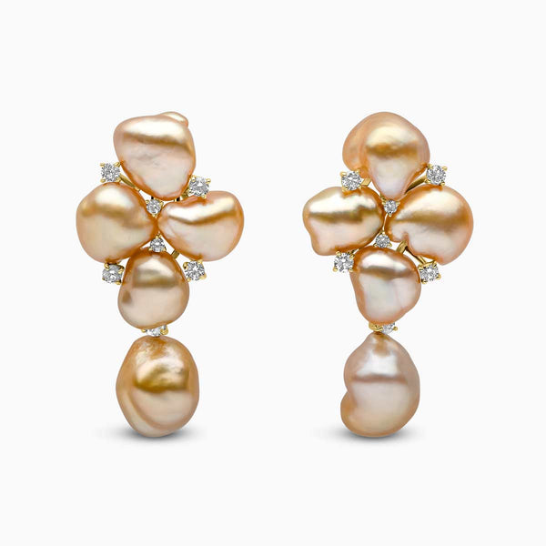 Baroque Pearl & Diamond Earrings | Yoko London