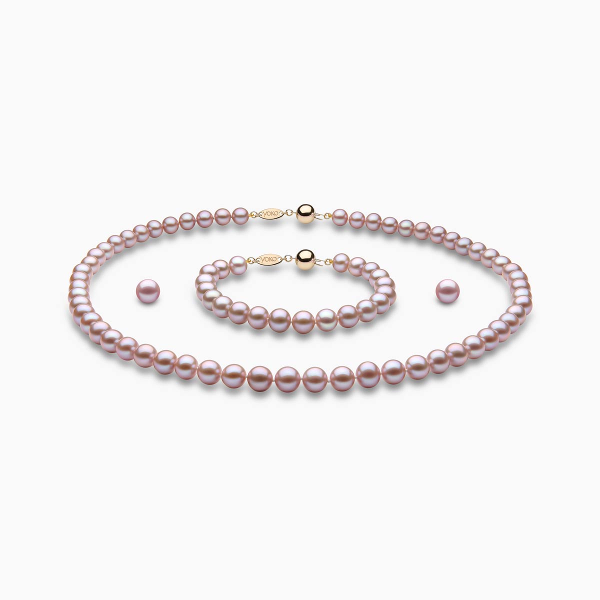 Yellow Gold / Pink Freshwater / 7-8mm