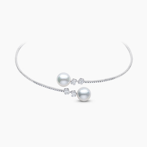 Starlight 18K Gold South Sea Pearl and Diamond Choker Necklace