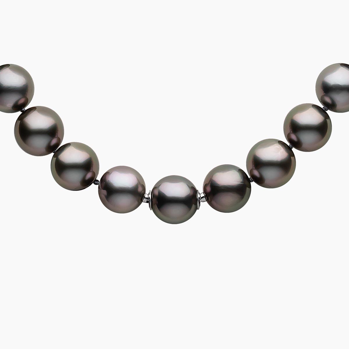 Classic Black Tahitian Pearl Single Strand Necklace Yoko London